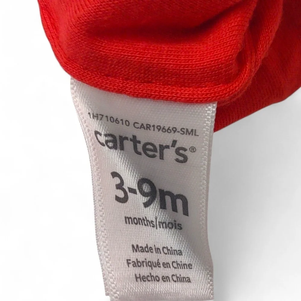 Carter's Red Baby Cardigan with Ladybug Hood (6m) and Matching Hat (3-9m)